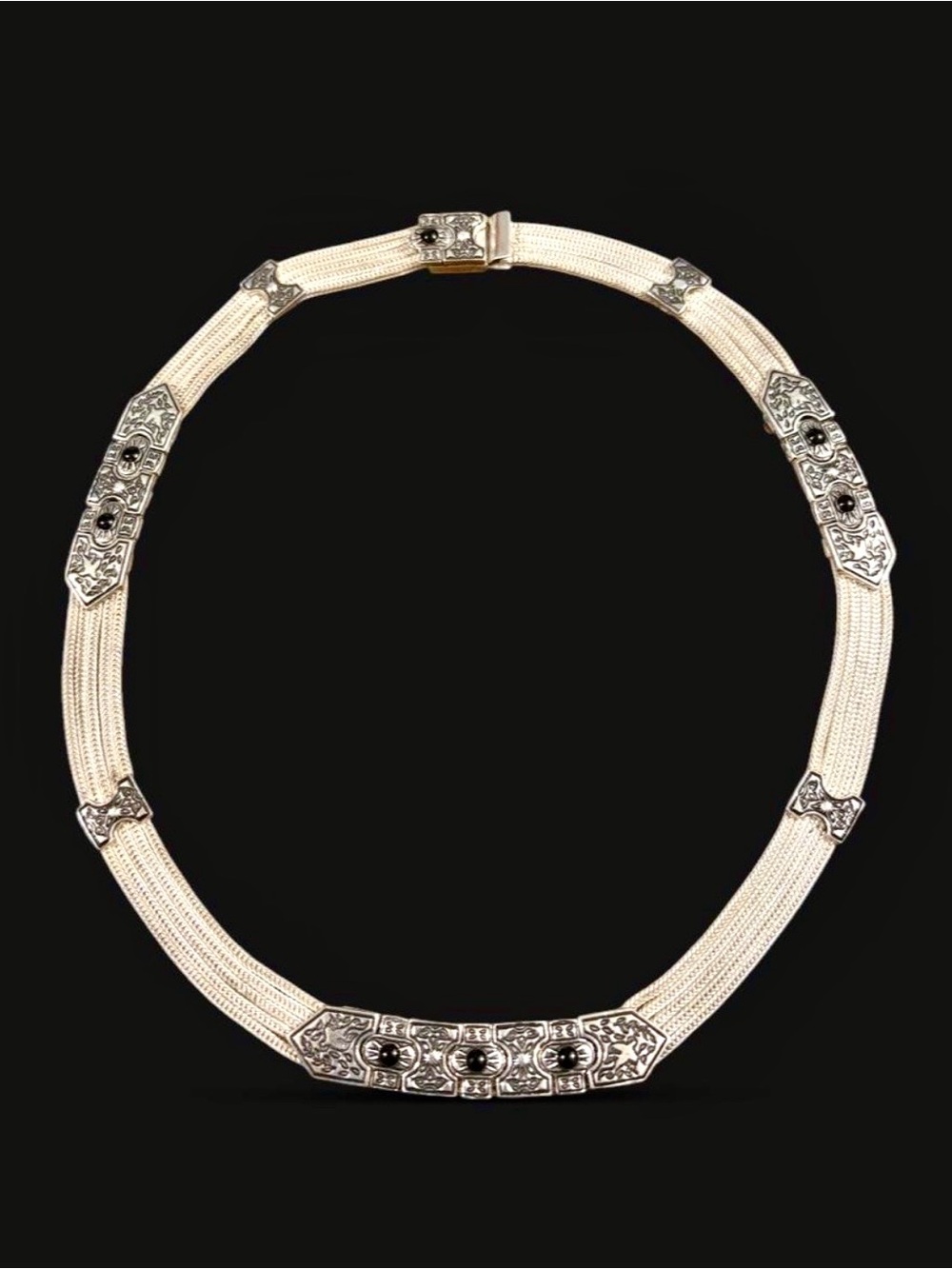 ⚡️Vintage Anatoli Sterling Silver Mesh Byzantine Statement Choker⚡️